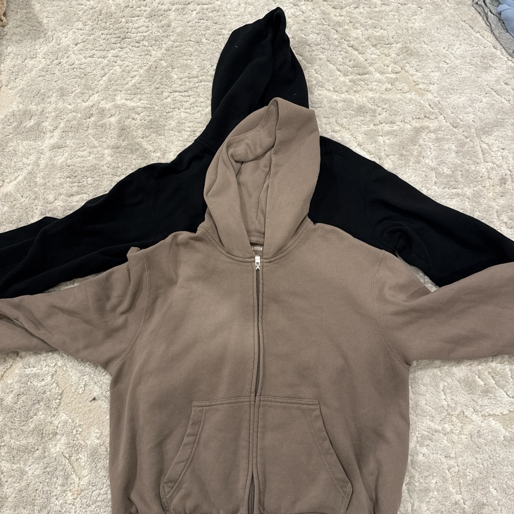 Hollister Black and Brown Hoodies